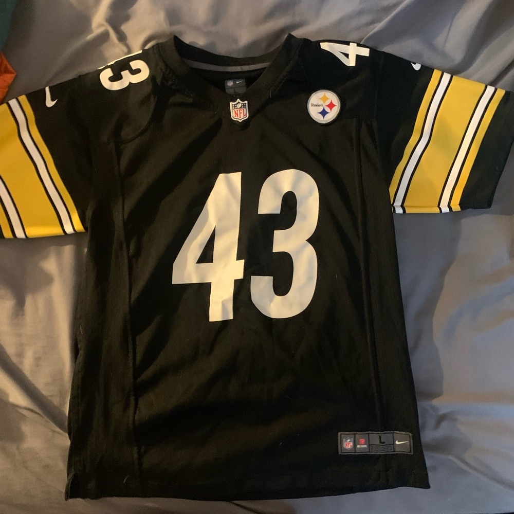 Troy Polamalu #43 Pittsburgh Steelers Jersey (Youth Large)